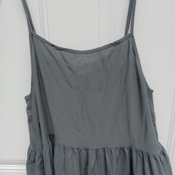 Free People Intimately Gray Black Crochet Trim Spaghetti Strap Slip Dress Sz M - Picture 4 of 8